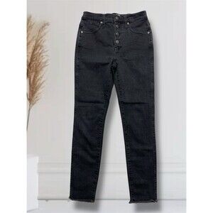 Madewell 10” High Rise Skinny Jeans Raw Hem Women’s Size 28 Exposed Button Fly